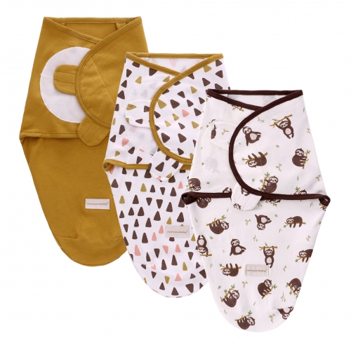 3PC Swaddle Blanket,Swaddle Wrap Manta Envolvente para Bebé,Swaddle Wrap 100% Algodón,Mantas Arrullo Para Recién Nacidos